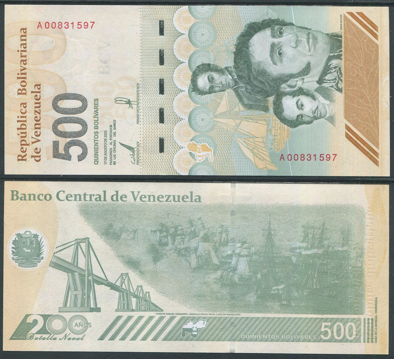 Venezuela - 2023 - Billetes circulación ext. - Nº 00121 - SC/UNC - 500 ...